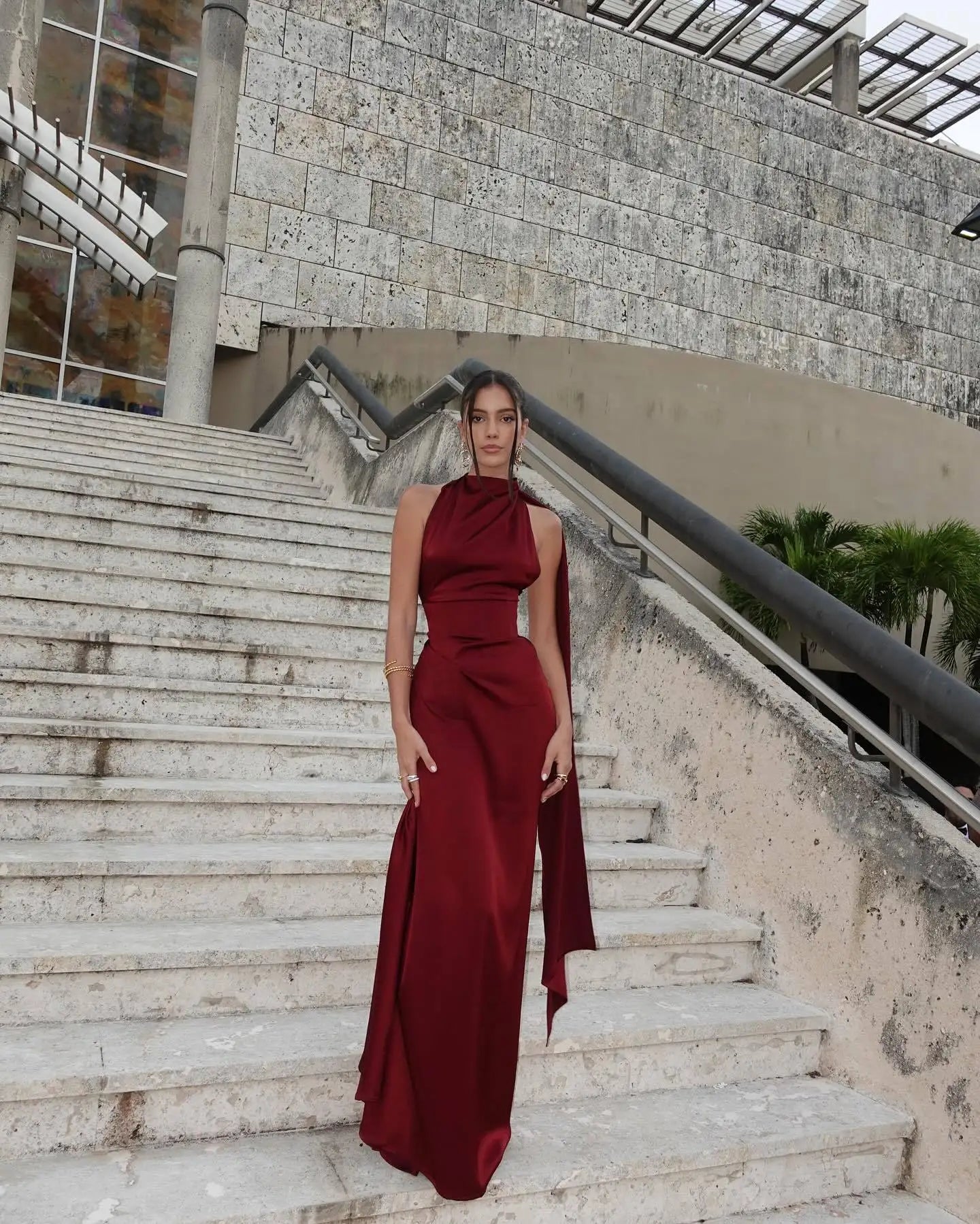 Elegant Burgundy Satin Long Dress Sexy Women's Corset High Waist Maxi Mermaid Dresses Evening Party 2025 Cocktail Wedding Guest